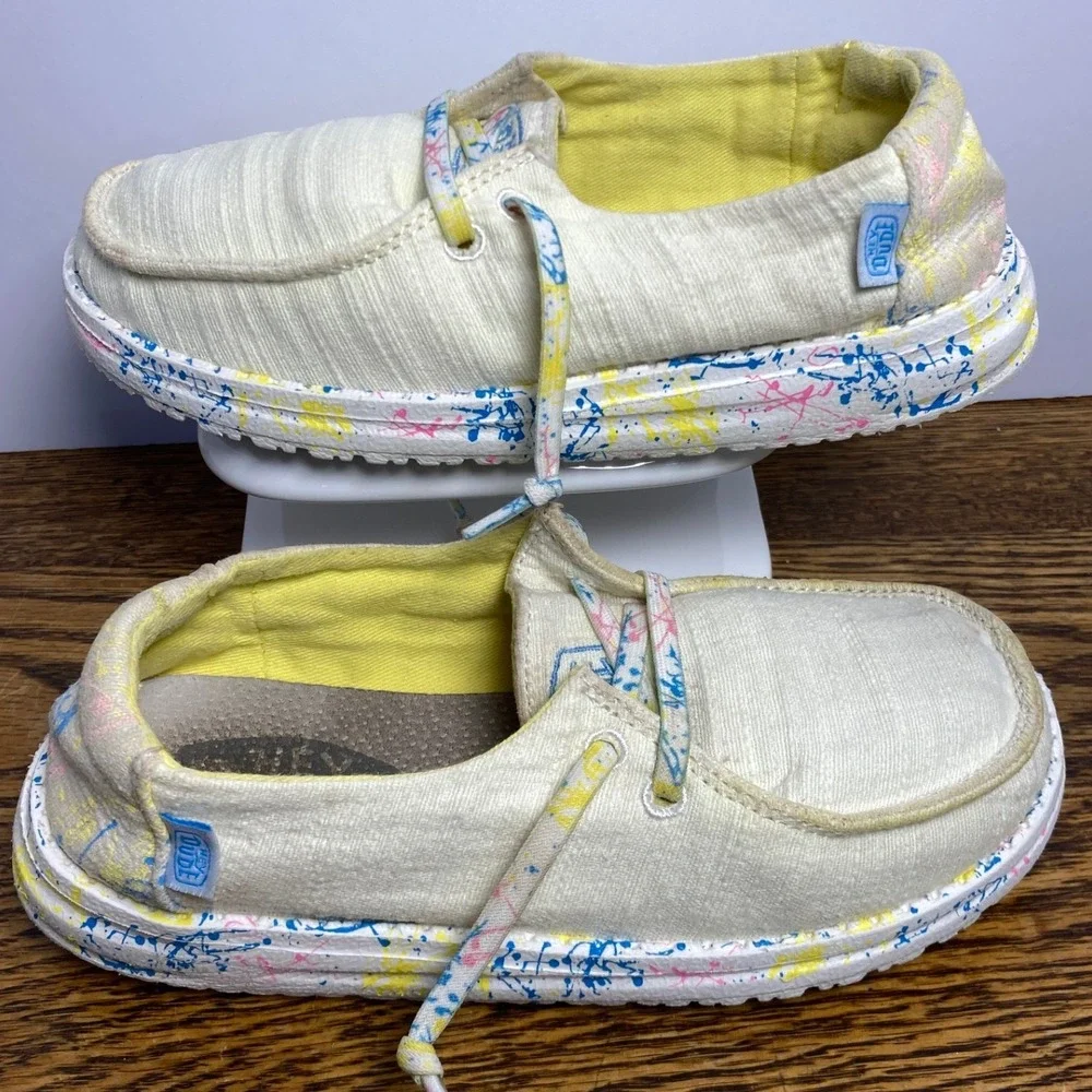 Hey Dude Wendy Youth Shoes Color Sugar Vibe Slip On Loafers K13 EU 32